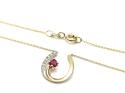 9ct Ruby & Diamond Horseshoe Necklet 18 inch