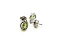 9ct White Gold Peridot & Diamond Stud Earrings