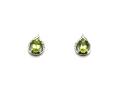 9ct White Gold Peridot & Diamond Stud Earrings