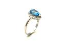 9ct Blue Topaz & Diamond Cluster Ring 0.12ct