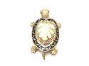 14ct CZ Enamaled Turtle Pendant