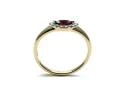 9ct Yellow Gold Ruby & Diamond Halo Ring