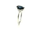 9ct White Gold London Blue Topaz & Diamond Ring