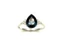 9ct White Gold London Blue Topaz & Diamond Ring