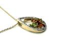 9ct Yellow Gold Multi Stone Pendant & Chain