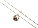 9ct Yellow Gold Multi Stone Pendant & Chain