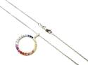 9ct Multi Sapphire & Diamond Pendant & Chain