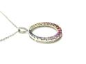 9ct Multi Sapphire & Diamond Pendant & Chain