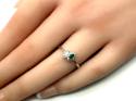 9ct White Gold Emerald & Diamond Fancy Ring