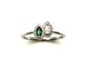 9ct White Gold Emerald & Diamond Fancy Ring