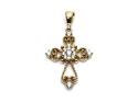 9ct Yellow Gold CZ Filigree Cross