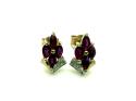 9ct Yellow Gold Ruby & Diamond Stud Earrings