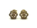 9ct Yellow Gold CZ Daisy Halo Stud Earrings