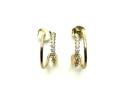 9ct Yellow Gold CZ Half Hoop Stud Earrings