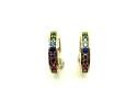 9ct Yellow Gold Rainbow CZ Huggie Earrings