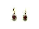 9ct Yellow Gold Ruby & Diamond Drop Stud Earrings