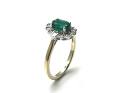 9ct Yellow Gold Emerald & Diamond Cluster Ring