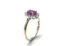 9ct Yellow Gold Ruby & Diamond Cluster Ring