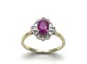 9ct Yellow Gold Ruby & Diamond Cluster Ring