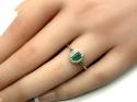 9ct Yellow Gold Emerald & Diamond Halo Ring