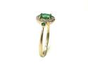 9ct Yellow Gold Emerald & Diamond Halo Ring