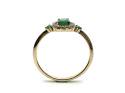 9ct Yellow Gold Emerald & Diamond Halo Ring