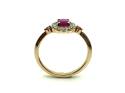 9ct Yellow Gold Ruby & Diamond Halo Ring