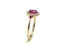 9ct Yellow Gold Ruby & Diamond Halo Ring