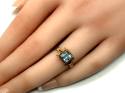 9ct Synthetic Aquamarine Solitaire Ring