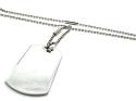 Silver Gucci Dog Tag Pendant & Chain