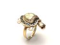 14ct CZ Enamaled Turtle Ring