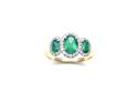 18ct Yellow Gold Emerald & Diamond Halo Ring