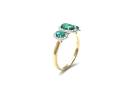 18ct Yellow Gold Emerald & Diamond Halo Ring