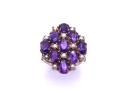 9ct Amethyst & Pearl Cluster Ring