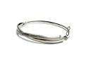 9ct White Gold CZ Crossover Bangle