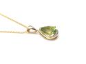 9ct Yellow Gold Peridot & Diamond Pendant & Chain