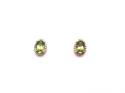 9ct Yellow Gold Peridot & Diamond Stud Earrings