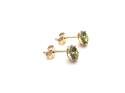 9ct Yellow Gold Peridot & Diamond Stud Earrings