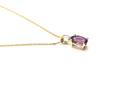 9ct Yellow Gold Amethyst Pendant & Chain