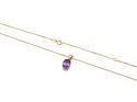 9ct Yellow Gold Amethyst Pendant & Chain