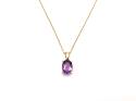 9ct Yellow Gold Amethyst Pendant & Chain