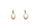 9ct Yellow Gold Opal & Diamond Drop Stud Earrings