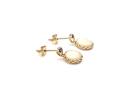 9ct Yellow Gold Opal & Diamond Drop Stud Earrings