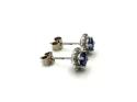 18ct Sapphire & Diamond Cluster Stud Earrings