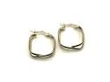 9ct Two Colour Square Hoop Earrings