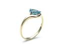 9ct Yellow Gold Blue Topaz and Diamond Ring