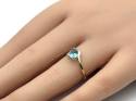 9ct Yellow Gold Blue Topaz and Diamond Ring