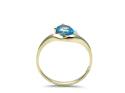 9ct Yellow Gold Blue Topaz and Diamond Ring