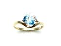 9ct Yellow Gold Blue Topaz and Diamond Ring