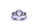 9ct White Gold CZ 3 Stone Ring